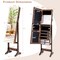 Full Length Jewelry Armoire Mirror with LED and Storage Shelves